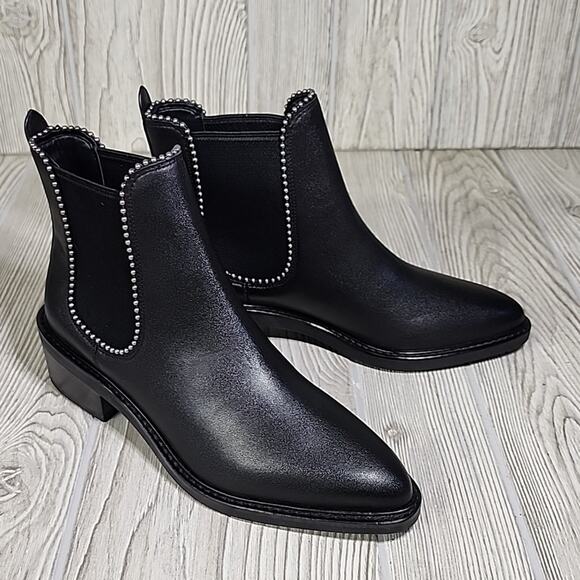 Coach Black Bowery Leather Ankle Boots Womens Size 5.5 NEW - Picture 2 of 13